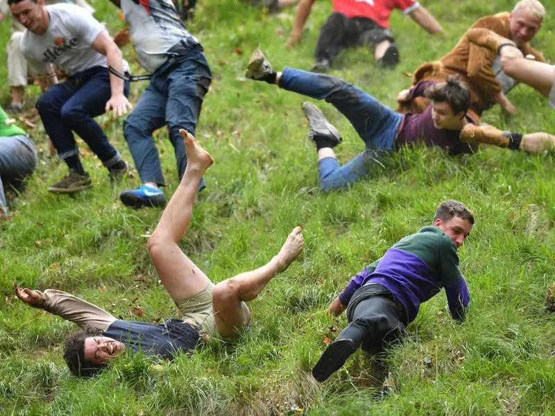 PArticipants at Cooper's Hill Cheese-Rolling and Wake