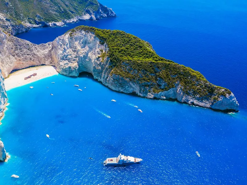 Navagio Beach with shipwreck on Zakynthos island.