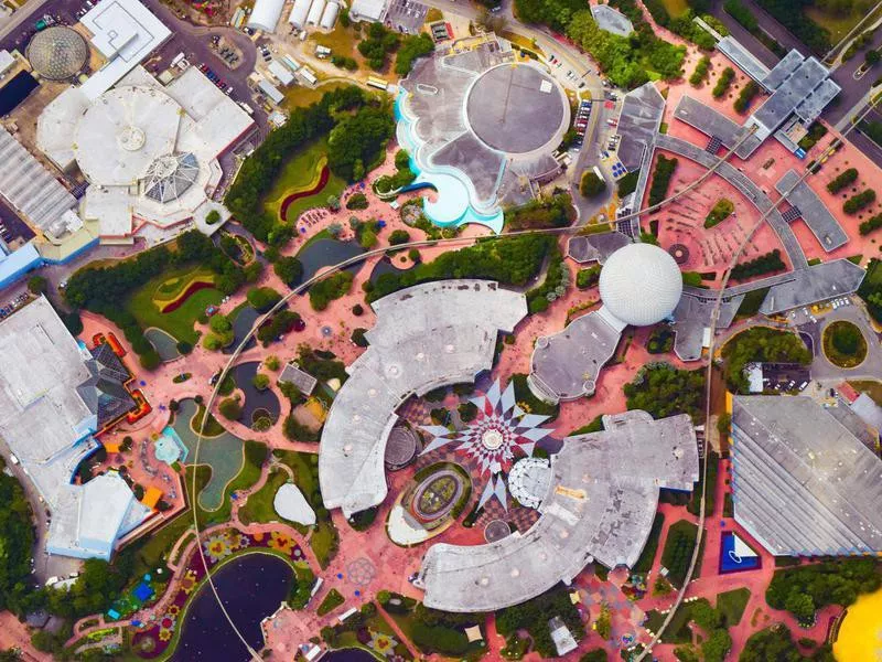 Aerial view of Epcot