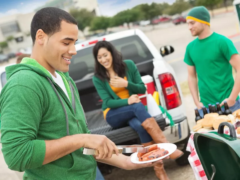 tailgating party near football stadium