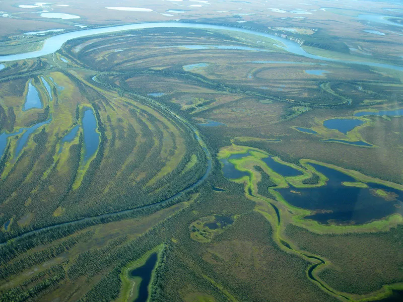 Aerial view of Kobuk River