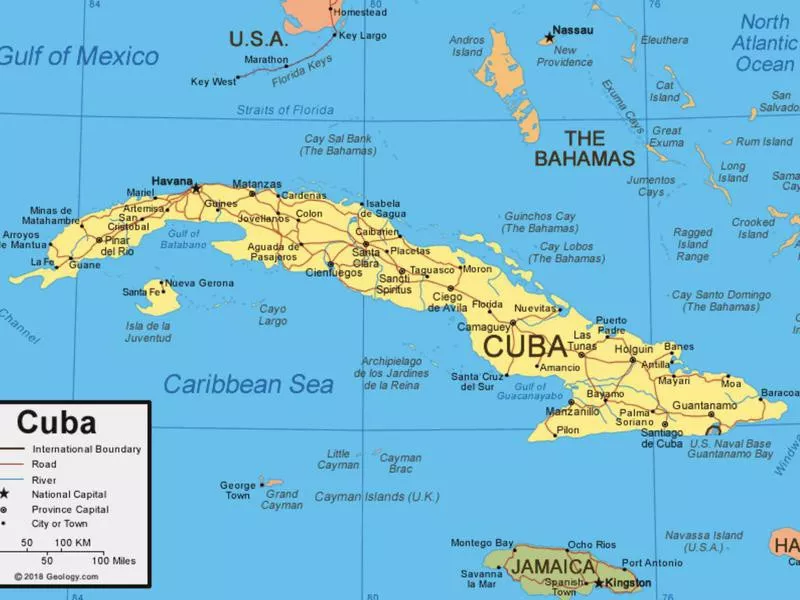 Map of Cuba