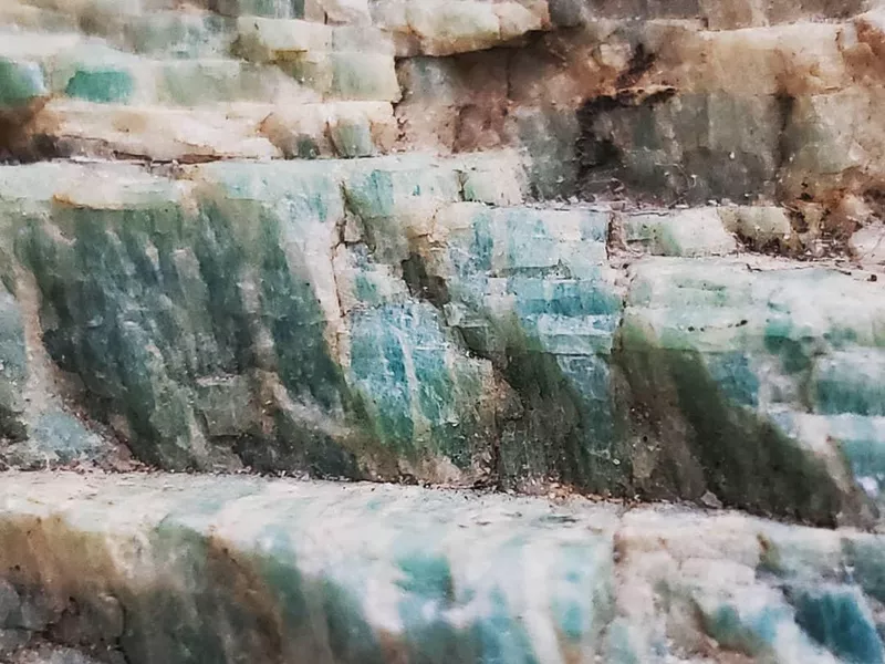 Amazonite rock at Morefield Mine, Virginia