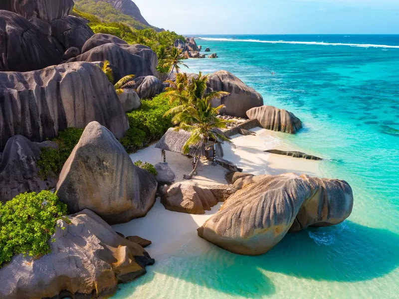 Anse Source D'Argent - the most beautiful beach of Seychelles. La Digue Island, Seychelles