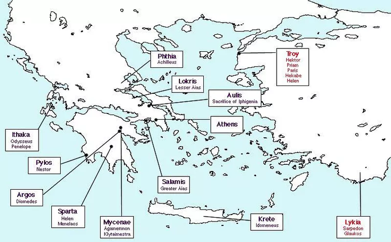 Map of the Trojan War