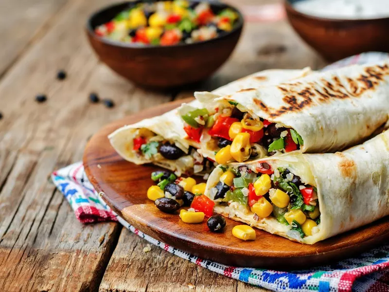 pepper corn black bean quinoa burritos