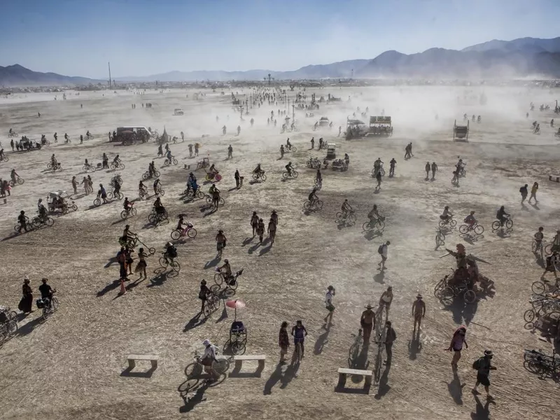 Bikers at Burning Man Nevada