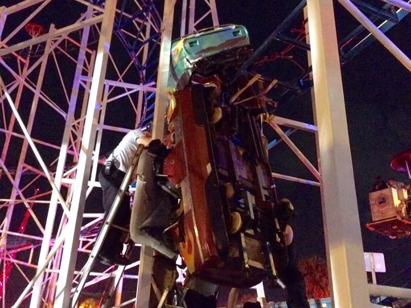 Inspection of Sand Blaster roller coaster