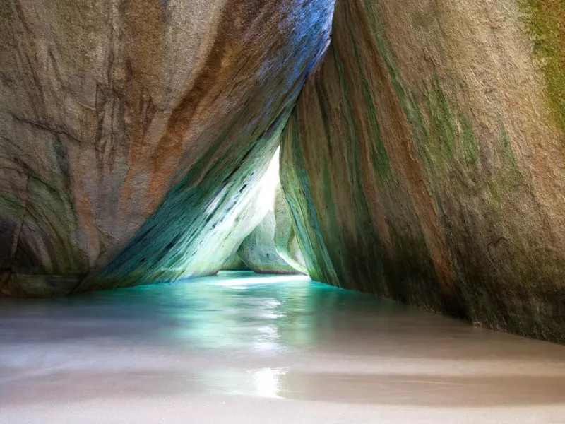 Natural pool in a cave at The Baths in Virgin Gorda