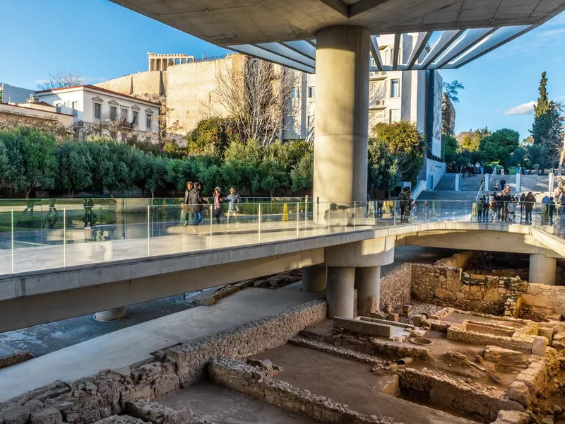 Entrance of the Acropolis Museum in Athens, Greece