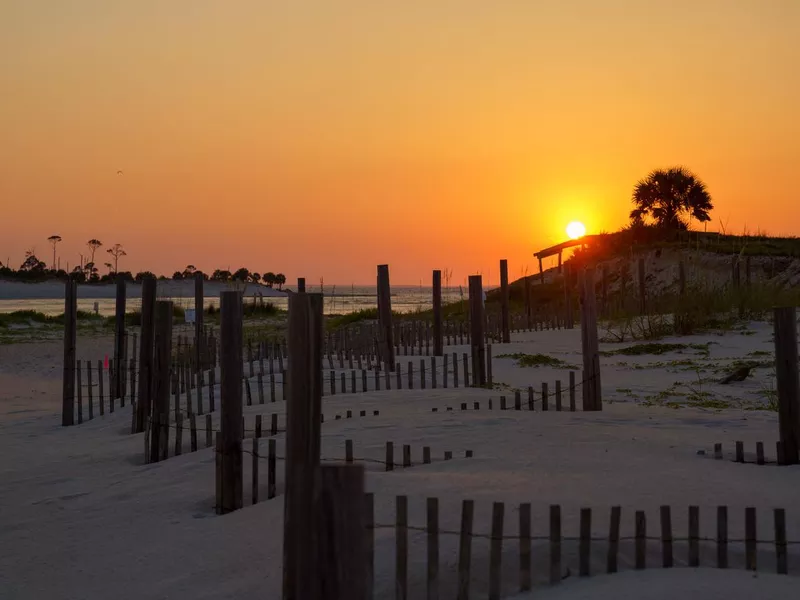 sunset on sandy Saint George Island, Florida