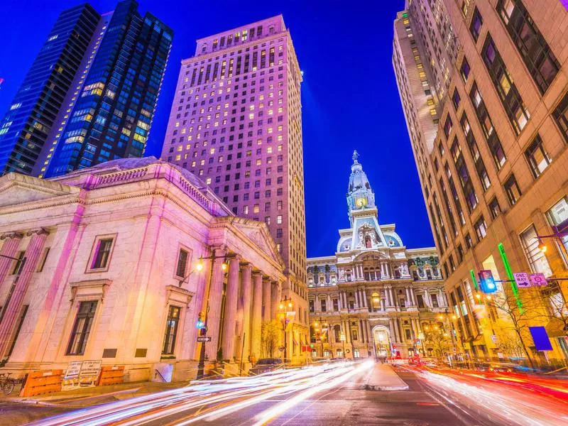 Philadelphia at night