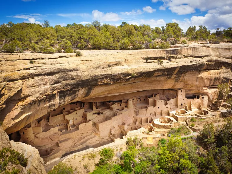 Cliff Palace in Mesa Verde, Ancient Pueblo Cliff Dwelling, Colorado