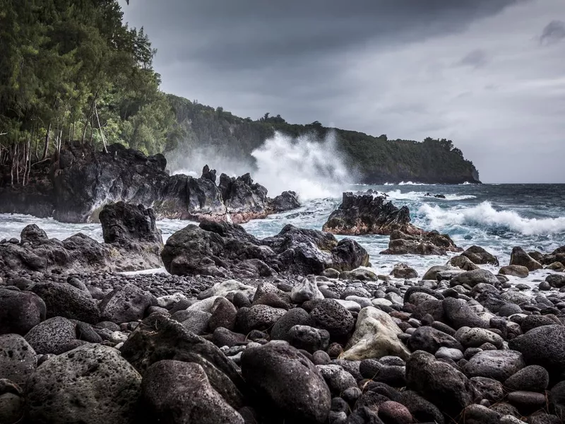 Hilo coastline in Hawaii