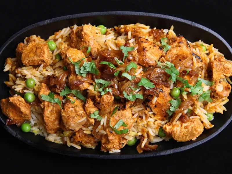 Indian chicken tikka biriyani