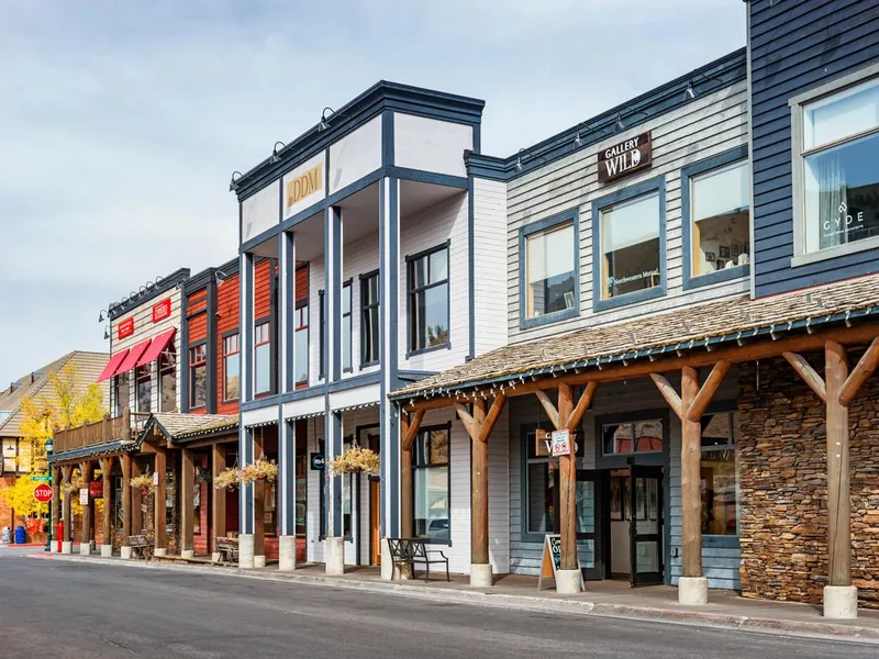 Businesses in downtown Jackson Wyoming USA