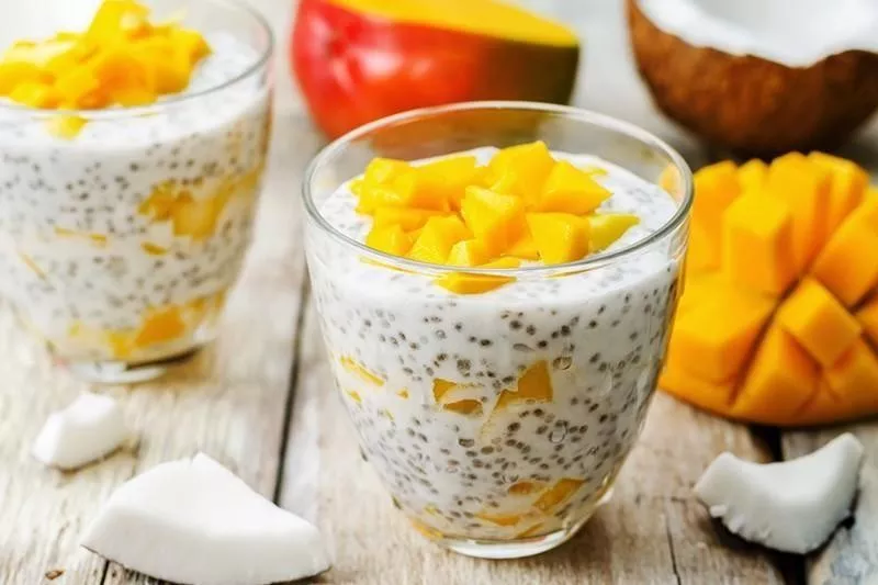 Chia seed coconut milk dessert