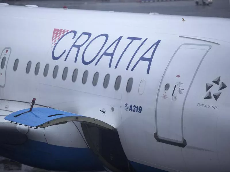 Closeup of Croatia Airlines plane