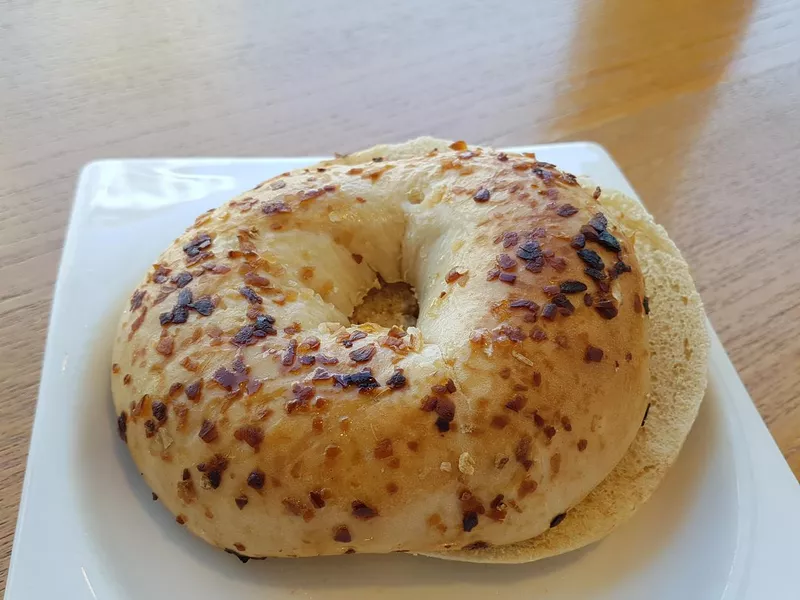 Fresh onion bagel