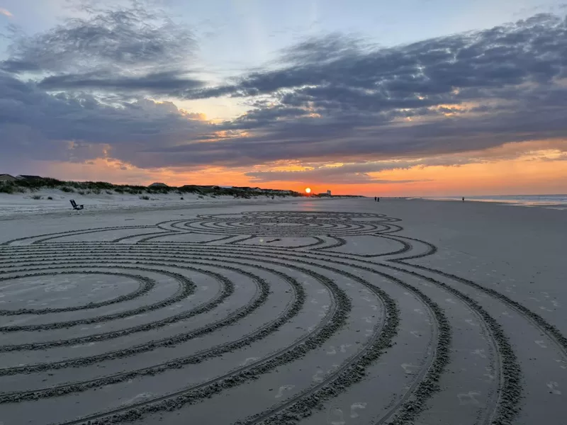 Sunset over maze in North Carolina