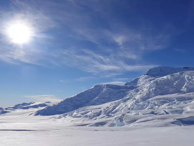 Mountains of snow and ice