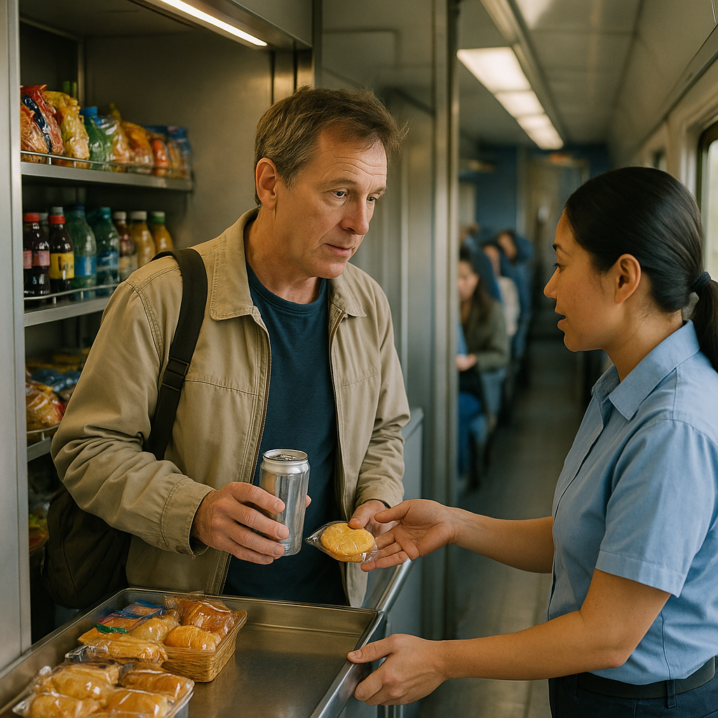 The snack cart teaches you who's traveling, and why