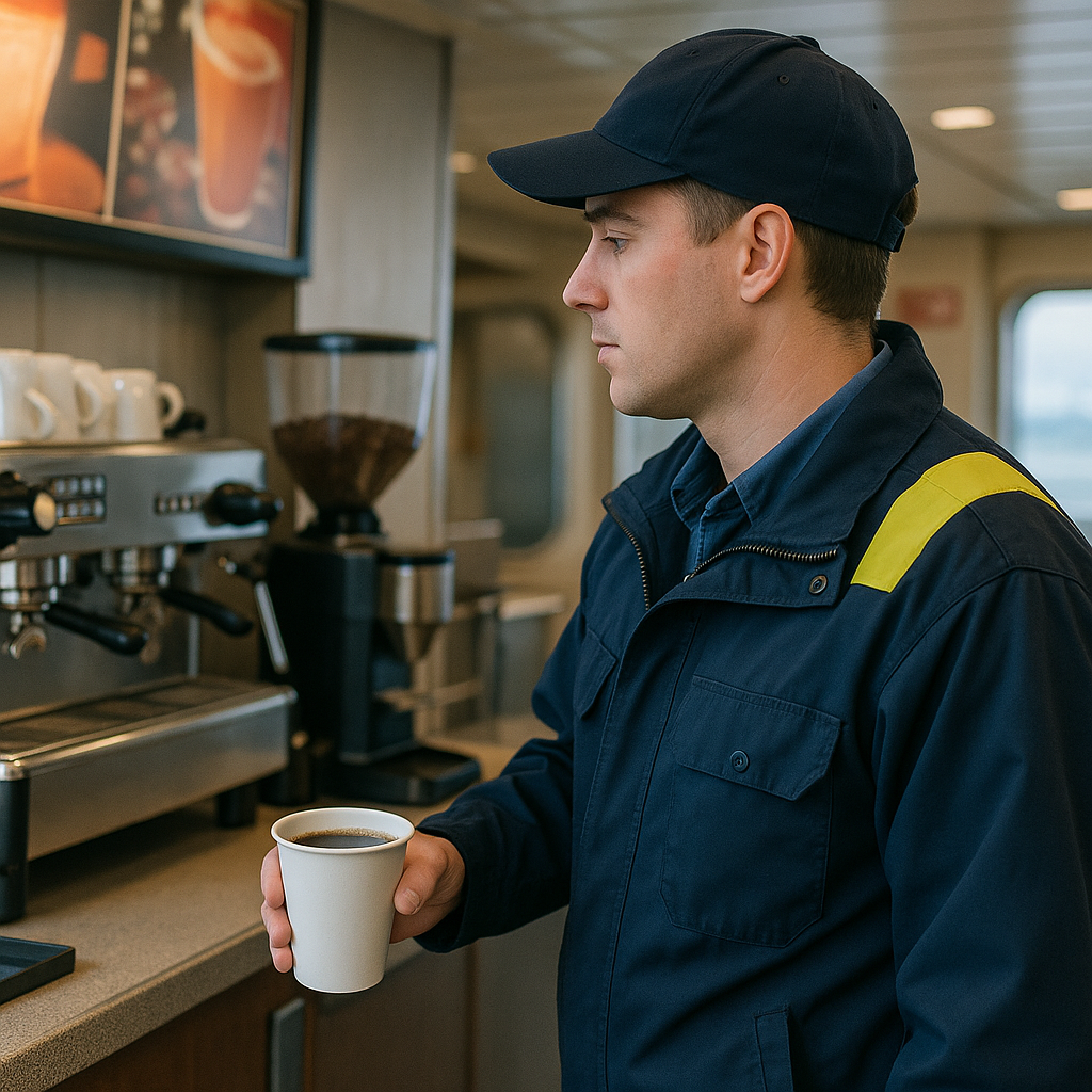 Watch the crew's cup, not the espresso machine