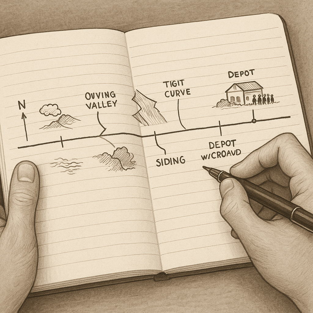 Sketch a quick strip map while you're rolling (yes, by hand)