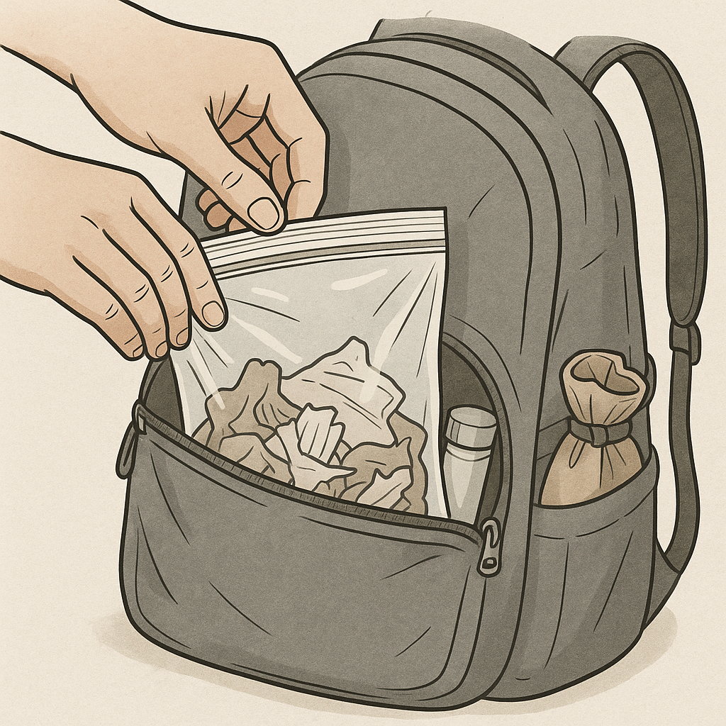 Run a “pack-out loop” so nothing rides loose in your bag