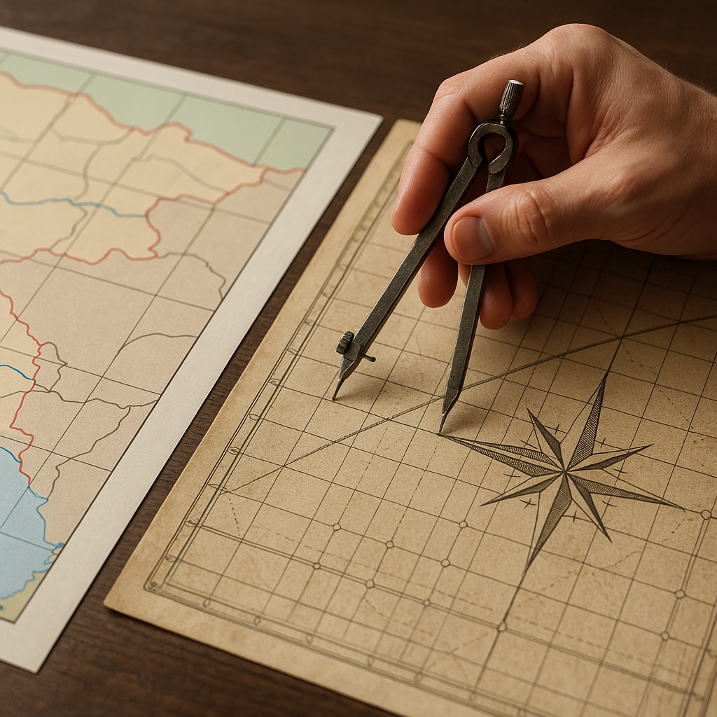 Compass roses and the tell of an old survey grid
