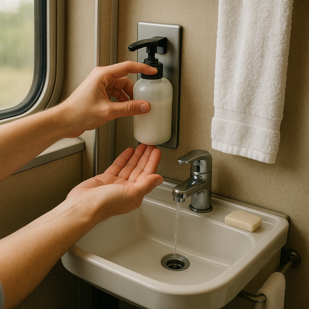 The refillable sink setup that replaces a pile of minis