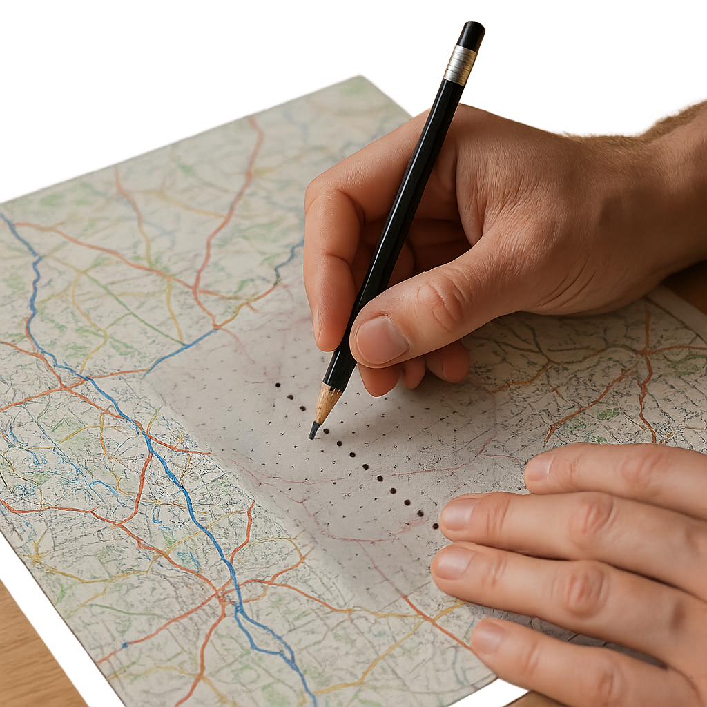 Dot-grid overlays: the 10-minute pattern finder