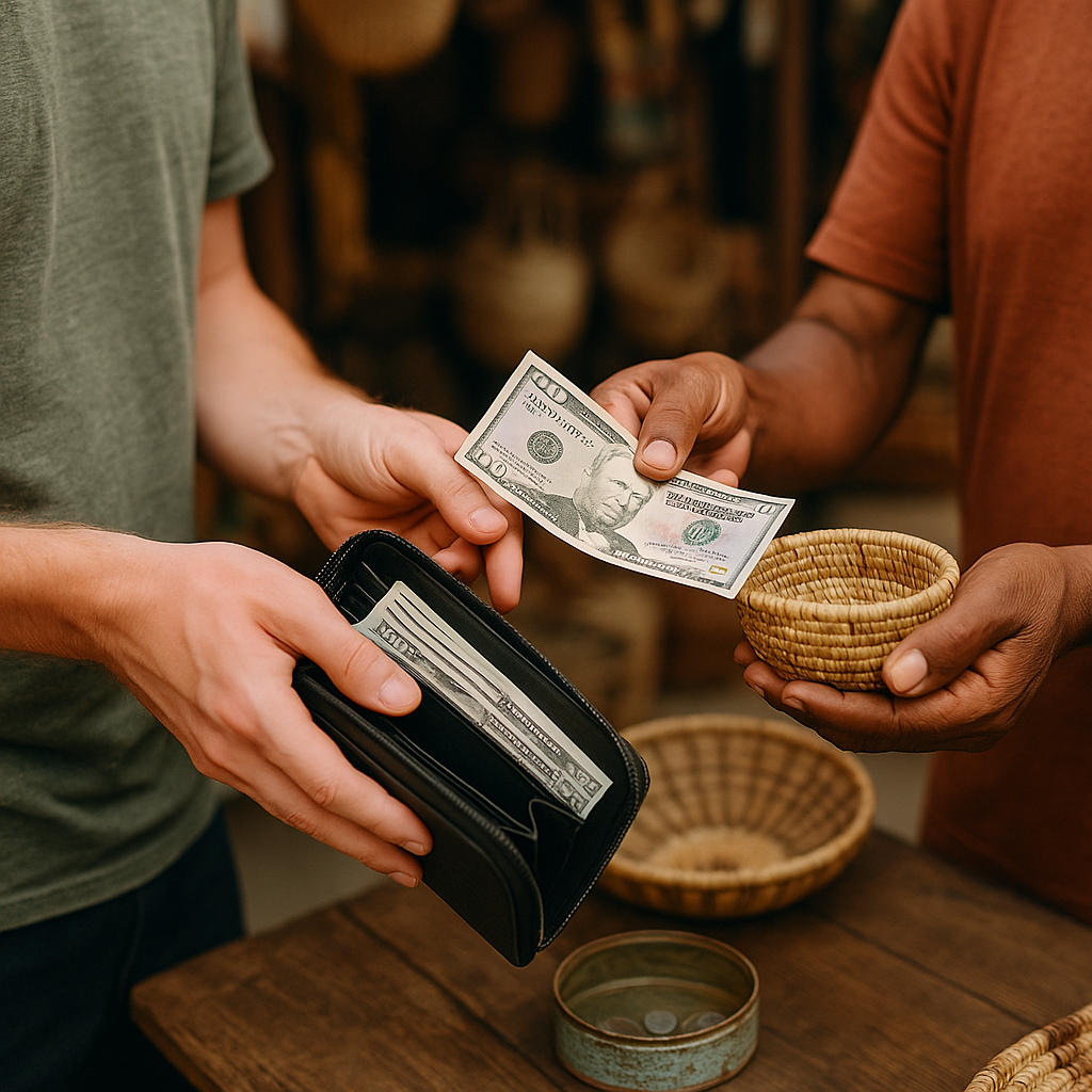 Bring small cash, and use it like a guest